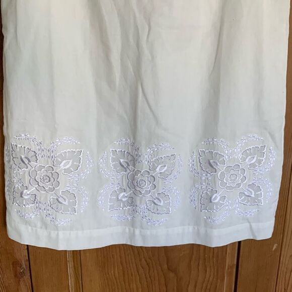 Joie Modarie embroidered white linen blend sleeveless shift dress NWT - Picture 6 of 10